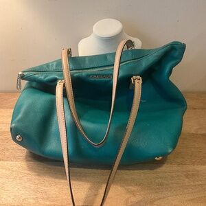 Michael Kors blue leather Tote bag with zipper